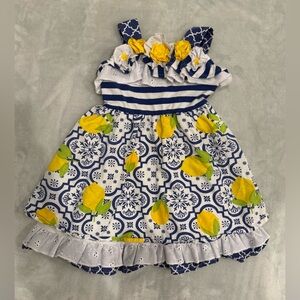 Counting Daisies Lemon Dress Yellow Roses Layered Infant Girls 24 mo